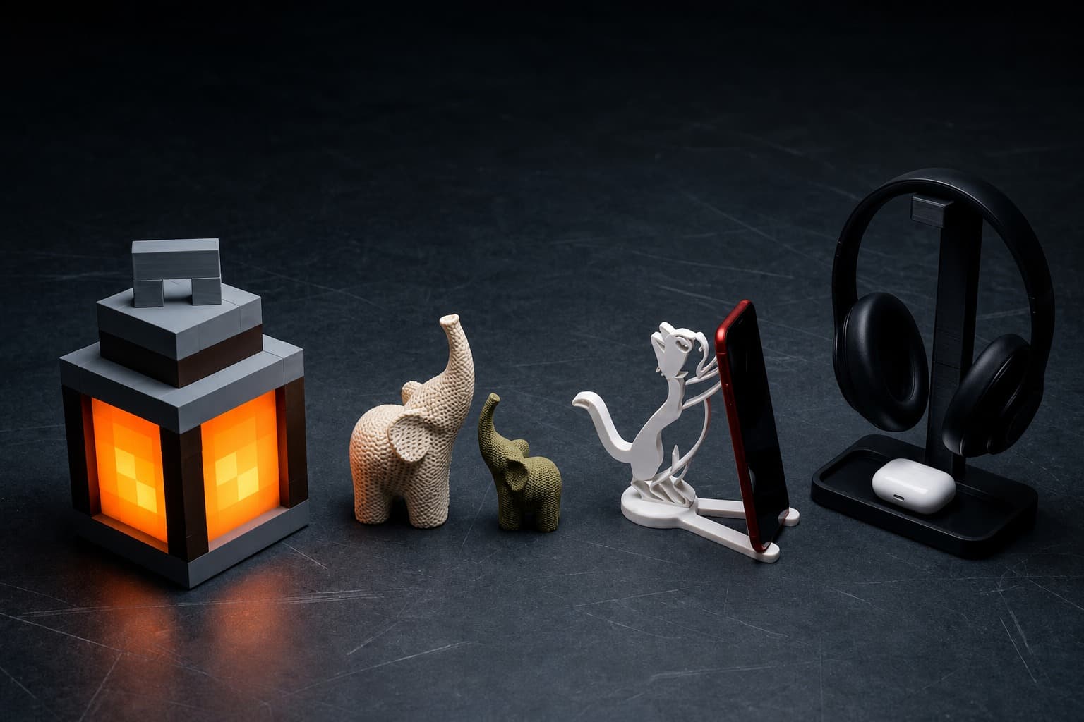 3D printed products — lantern, figurines and desk accessories by 2ProCriative